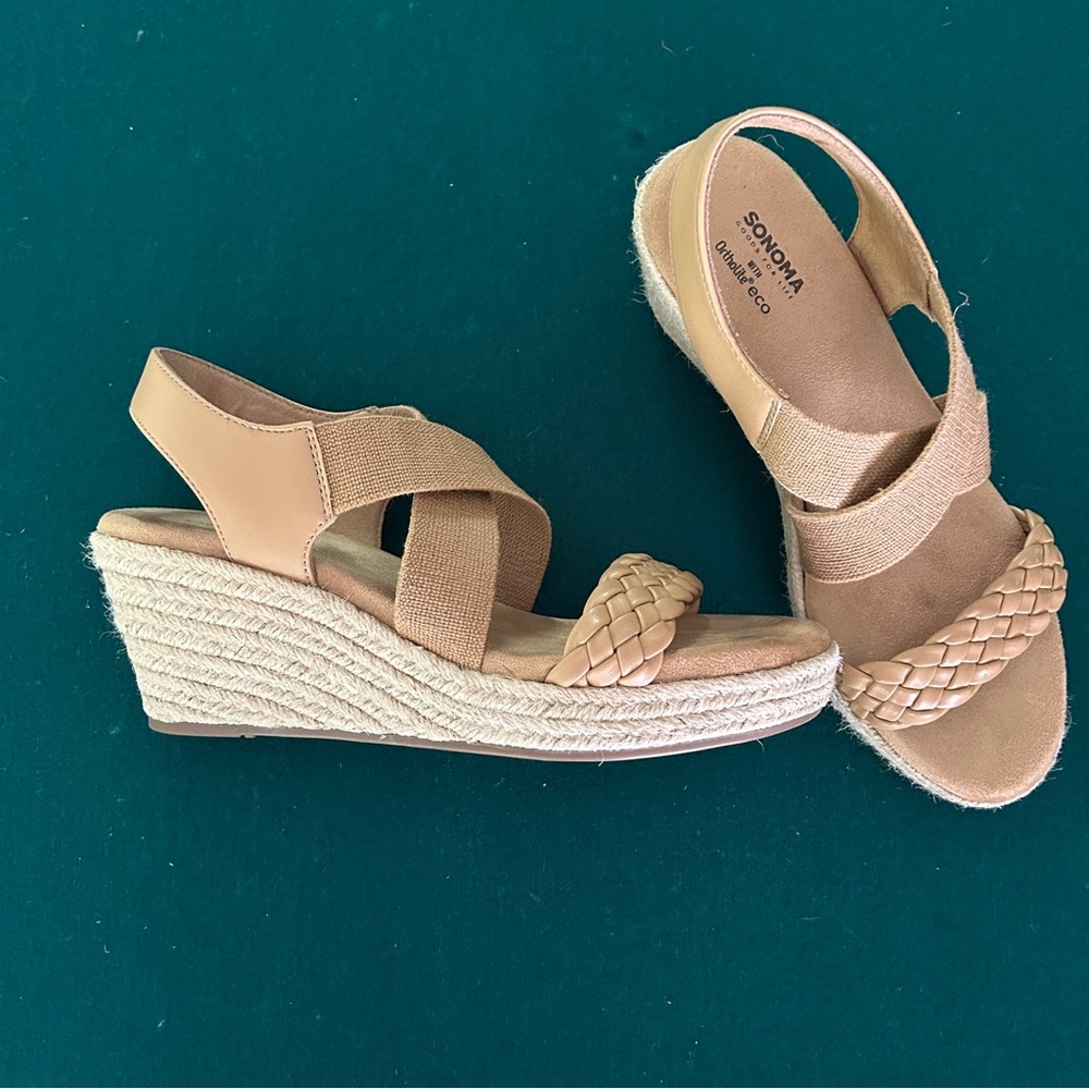 Sonoma Coraa wedge espadrille tan sandal size 8.5